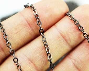 Gunmetal Chains (2.5x3.2mm) Rolo Chains, Metal Chains, Soldered Chain, necklace chains, cable chains, jewellery chains, Flat chains