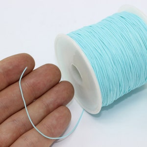 100 m / 110 yard 0.6 mm Knotting Cord - Baby Blue Beading Cord-Nylon Cord - Shamballa Macrame-Chinese Knotting Cord - Jewelry Supplies-CNM12