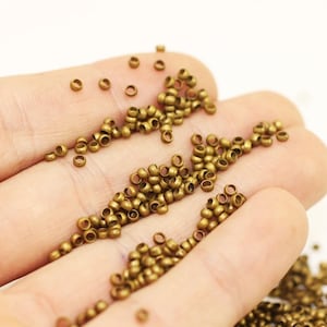 2.5mm Bronze Crimp Beads, Tiny End cap, Crimp End cap ,Crimp covers, Tiny crimp beads, Mini ball Beads, spacer beads, round beads,