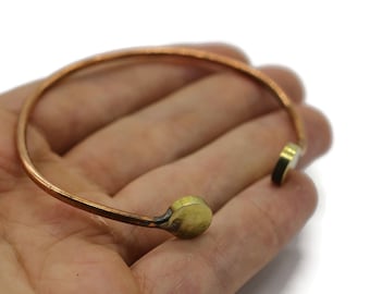 Reines Kupfer rund Armband, gehämmert Kupfer Armband, Unisex Armreif, Kupfer Armband, Kupfer Manschette Armband, Arthritis Armband Schmuck