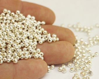 100 pezzi di perline in argento sterling 925, perline di lucidatura