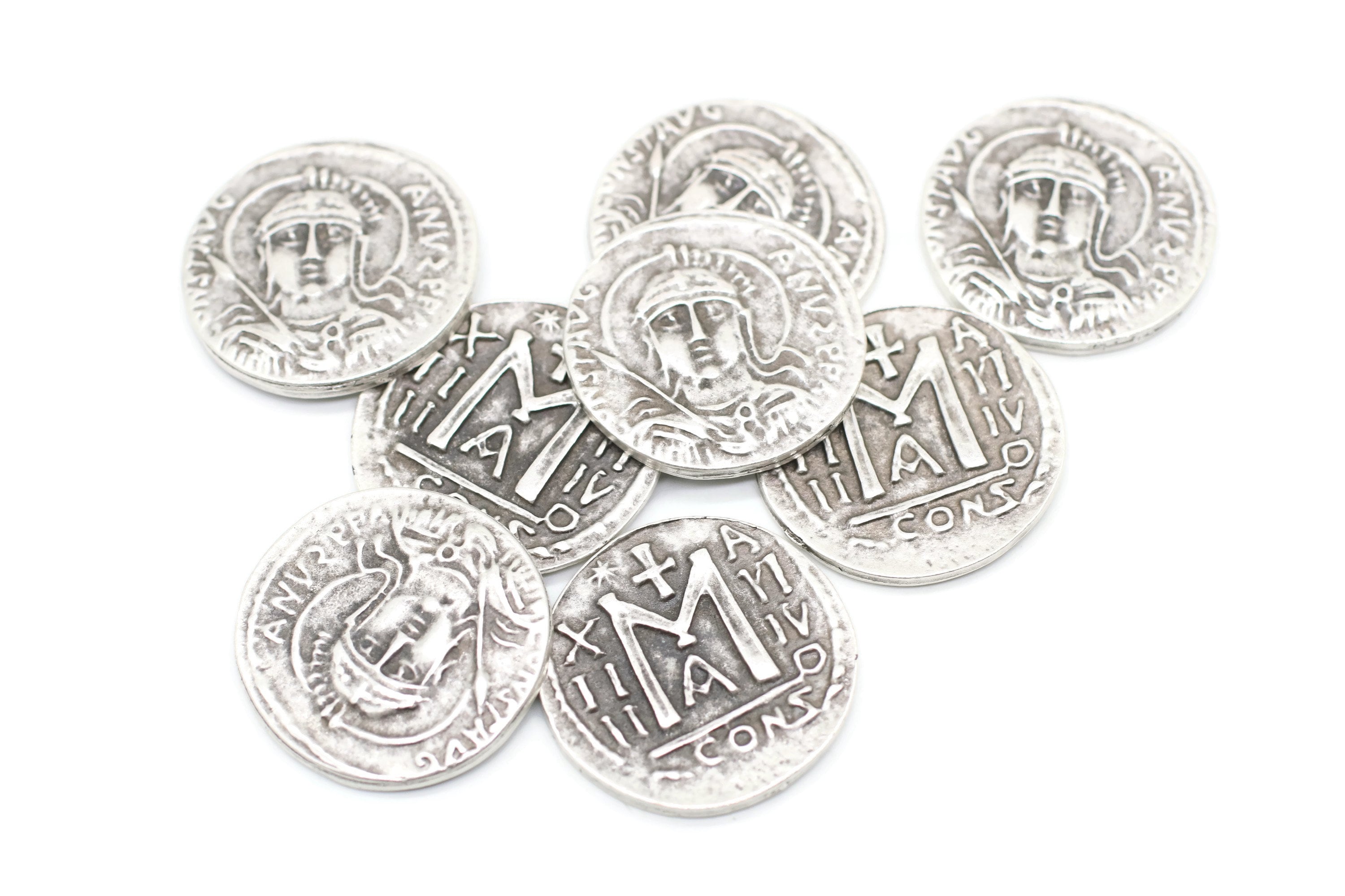 Antique Silver Ancient Byzantium Coins, 32 Mm Roman Empire
