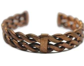 Doppelspirale dickes Kupferarmband, gehämmertes Kupferarmband, Unisex-Armreif, Kupfer-Armband, Arthritis-Armband