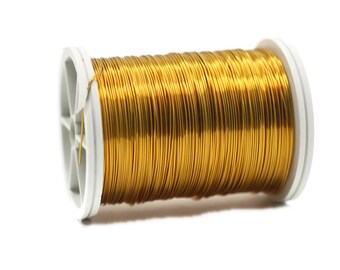 Yellow Wire 26 Gauge (0.4 mm) 25 Yard 23 Meters | Dead Soft Wire Non Tarnish Copper Wire | Artisan Wire | WRRI