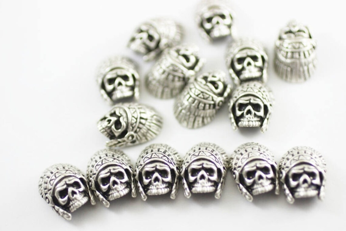 Matt Silver Plated Aztec Warrior Beads Aztec Warrior Beads, 20 Mm ...