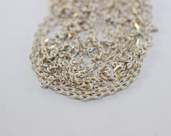 1.8x3 mm White chain link, brass chains,  loose chain, gold chain, - Tiny Metal Chains - Soldered Chain - Necklace Findings