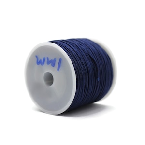 1 MM Chinese Knot Navy Blue Nylon Cord, 76 Yards Macrame Bracelet Cording, Shamballa Beading Kumihimo String, Braided Shade Lift Cord TN
