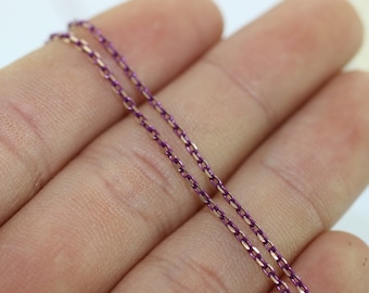 1.5x2.5 mm Purple chain link, brass chains,  loose chain, gold chain, - Tiny Metal Chains - Soldered Chain - Necklace Findings