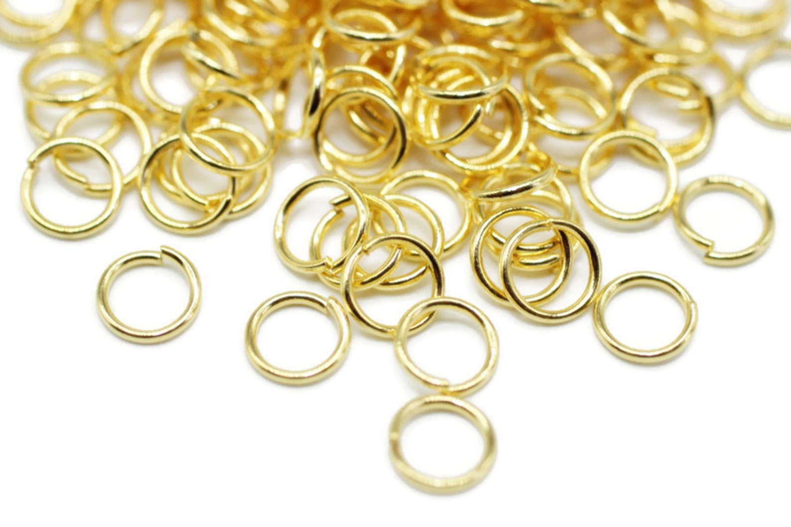 0.8x6 Mm Shiny Gold Plated Jump Rings Tiny Jump Ring Etsy