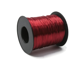 1295 Feet Red Copper Wire, Dead Soft Artisan Wire Wrap 22 Gauge (0.6 mm), Uncoated Bare Solid Copper Craft Wire Coil And Spool WRRI