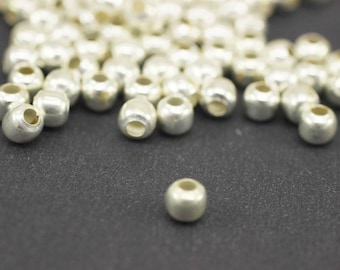 5 mm Shiny silver plated Beads, Spacer Beads, Round beads, Mini ball Beads, Ball Beds , 5mm beads,  tiny beads, small beads , beads, GNC