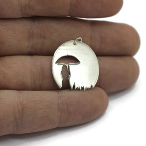 Collana con ciondolo in argento sterling 925 con ragazza con ombrello / regalo personalizzato / collana delicata / collana con ombrello / collana di compleanno