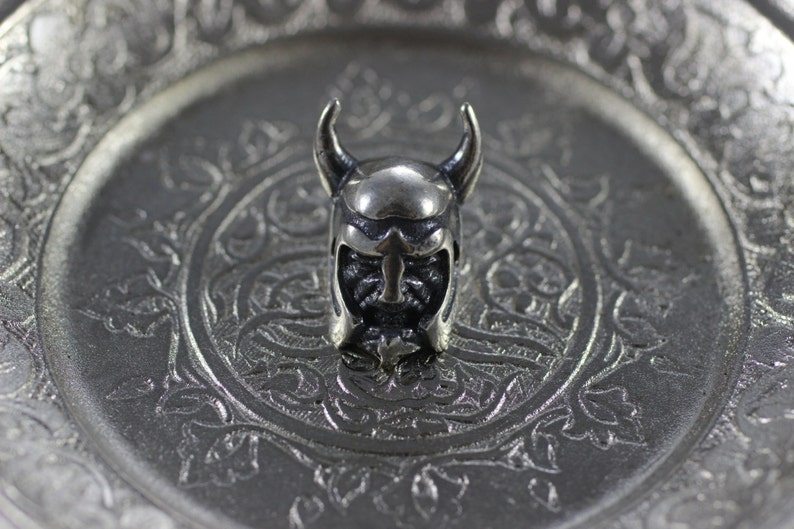 925 Sterling Silver Orc Beads 19 Mm Helmet Beads With Two Etsy