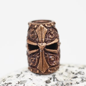 Antique Copper Templar Helmet Paracord Knife Lanyard Bead, Paracord Beads, Lanyard Bead, Knife Paracord Lanyard, Paracord Accessories, KNPB