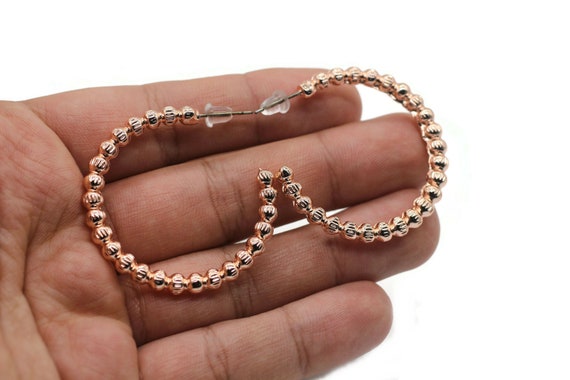 31mm 24K Rose Gold Twisted Design Earrings Twisting Earcuffs Dainty Ear Cuffs Dainty Hoops Rose Gold Earrings Crescent Earrings OZY09 Etsy