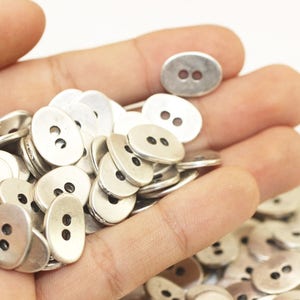 Matt Silver Plated Round Disc 10x13 mm, Bead Spacers, Silver Twisted Beads, Flat Discs, Button charms, spacer beads, Button beads, BTSD