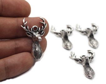 Matt Silver Scottish Stag Charm | Personalized Gift | Deer Necklace | Dainty Silver Necklace | Scottish Gifts | Deer Pendant | BG1