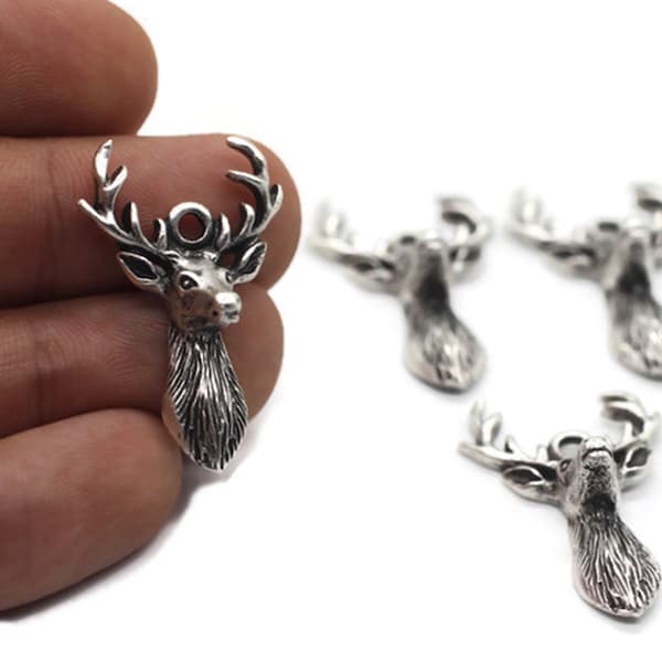 Matt Silver Scottish Stag Charm | Personalized Gift | Deer Necklace | Dainty Silver Necklace | Scottish Gifts | Deer Pendant | BG1