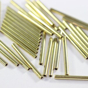 Conectores de tubo de tono dorado 2mmx25mm - Tubos espaciadores largos - Cuentas de tubo largo - Espaciadores de tubo, espaciadores de cuentas