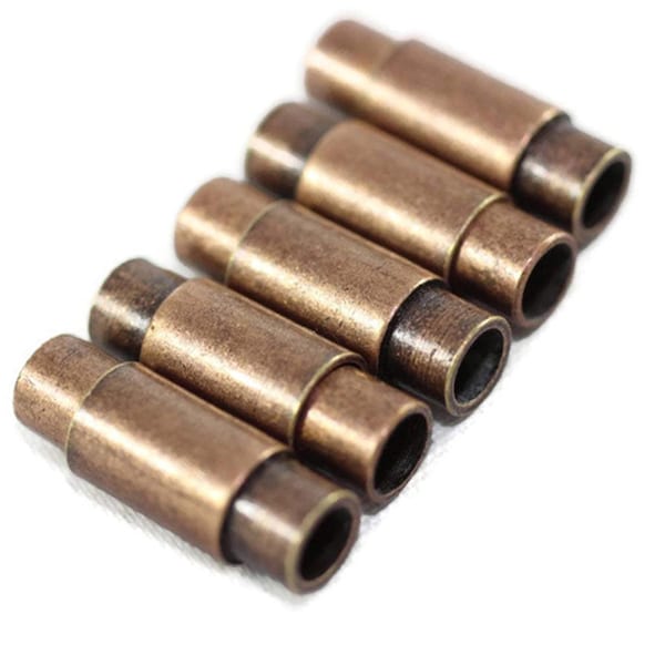 Antique Copper Magnetic Clasps, Bullet Design Magnetic Clasps, 6x14mm, 4 mm inner brass magnet clasps for leather and cords