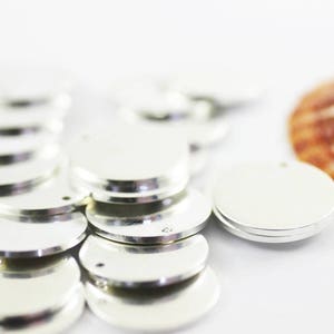 1.4x16mm Shiny silver plated Disc, Solid Brass Disc, Round Stamping Discs, Stamping Blanks, 16 mm disc, Thick Spacer, 16mm Tags, SSDT