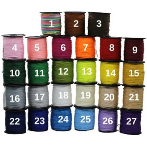 1.1 MM Chinese Knot Nylon Cord, 92 Yards Spool Macrame Bracelet Cording, Choose Your Color Shamballa Beading Kumihimo String TN