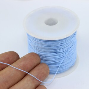100 m / 110 yard 0.6 mm Knotting Cord - Sky Blue Beading Cord-Nylon Cord - Shamballa Macrame-Chinese Knotting Cord - Jewelry Supplies-CNM13