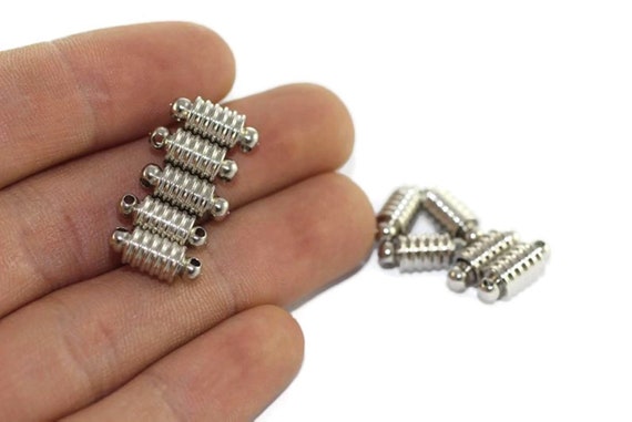 Silver Tone Magnetic Clasps Mini Magnetic Clasps 6x14mm Magnetic Closure Bracelet  Clasps Connector 