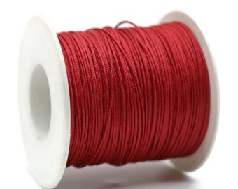 0.031 inch Chinese Knot Red Nylon Thread Lift Cord, 100 Yards Spool Macrame Bracelet Cording, Shamballa Beading Kumihimo String, BRS