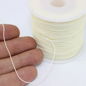 100 m / 110 yard 0.6 mm Knotting Cord - Ivory Beading Cord - Nylon Cord-Shamballa Macrame - Chinese Knotting Cord - Jewelry Supplies-CNM21