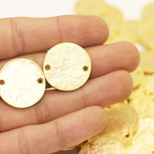 Matt Gold Plated Hammered Coin Discs , 22 mm Round Connectors, Bracelet Connector, disc charm, gold discs, Bracelet charms, coin bracelet