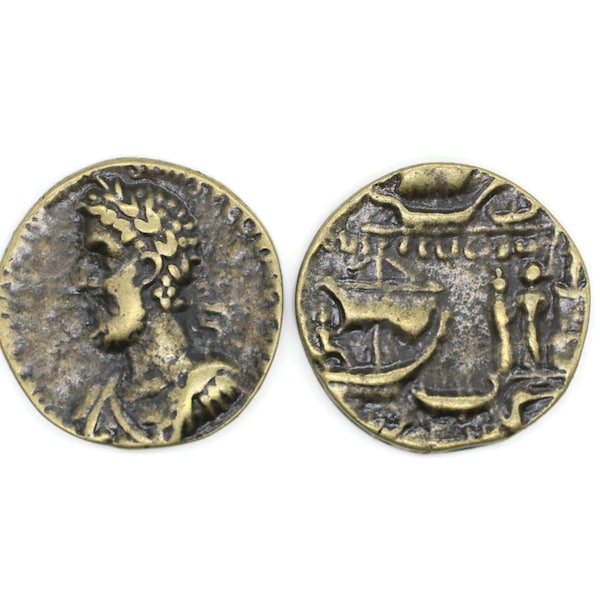 Antique Bronze Caesar coins, 34 mm Roman Empire artifact, Ancient Greek Rome art coins, Historical coin, Replica coins, HST