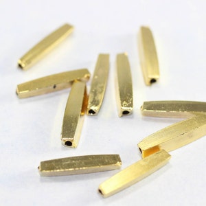 Gold plated tube beads 3x17mm, Solid brass tube, long tube pendants, spacer beads, Geometric Beads, Tube Beads,