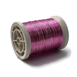 Fil à bijoux rose poudré en filigrane, 0,3 mm de calibre 28, fil artisanal de 150 m/ 490 ft, fil de cuivre plaqué argent et émaillé, fabrication de bijoux WRRI