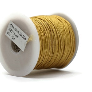 1.5 MM Chinese Beige Nylon Cord, 49 Yards Macrame Bracelet Cording, Shamballa Beading Kumihimo String, Braided Shade Lift Cord TN