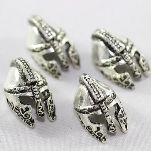 Antieke Zilveren Gladiator Kralen, 14x18 mm Helm Kralen met twee gaten, Spartaanse Helm Armband Charms, Armband kralen GNC 005