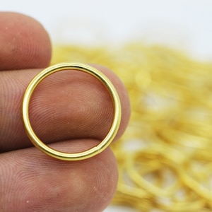18 mm Gold Plated Jump Rings, (15 Gauge) Large Jump Ring Connector, Gold Plated Connectors, Gold Plated Findings, jumpring, JMPG