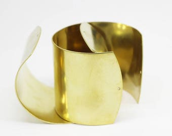 Handgemaakte brede 50 mm ruwe messing manchetarmband, 50 mm blanco armband, handgemaakte manchetarmband, BRER