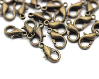 Fermoirs en bronze antique 5x10mm Fermoirs à homard, fermoirs perroquets de petite taille, fermoirs à collier, fermoirs à bracelet, fermoirs d’extrémité, connecteurs, CL10
