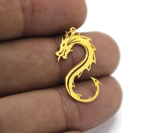 Dragon Gold Plated 925 Sterling Silver Necklace | Personalized Gift |Dainty Necklace lDragon Necklace |Minimalist Necklace |Origami Earrings
