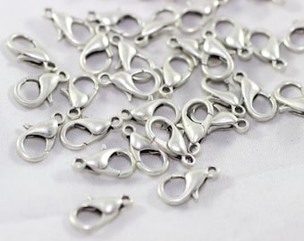 Matte Silver Lobster Clasps, 7 x 12mm Parrot Clasps, Tibetan Silver Clasps, necklace clasps, claw clasps, bracelet clasps, CL12