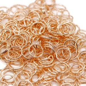 1.2x13 mm Rose Gold Jump Rings, 13 mm Tiny Jump Ring Connector, chain mail jump, rose jumprings, chain maille, 13mm jumprings, JMPR