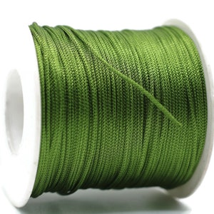 0.039 inch Chinese Knot Green Nylon Thread Lift Cord, 100 Yards Spool Macrame Bracelet Cording, Shamballa Beading Kumihimo String, BRS