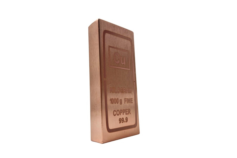 1kg Solid Copper Bar for 7th Anniversary Gift - Pure Copper Block ...