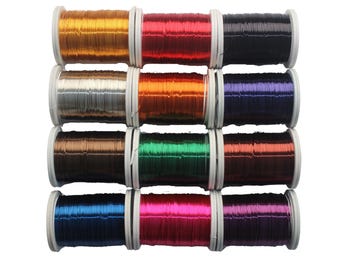 Pack of Mixed Color Copper Wire Set, 28 Gauge (0.3 mm) 52 Yard 48 meters each spool, Wire Wrapping, Craft Wire, 155 Feet Artisan Wires, WRRI