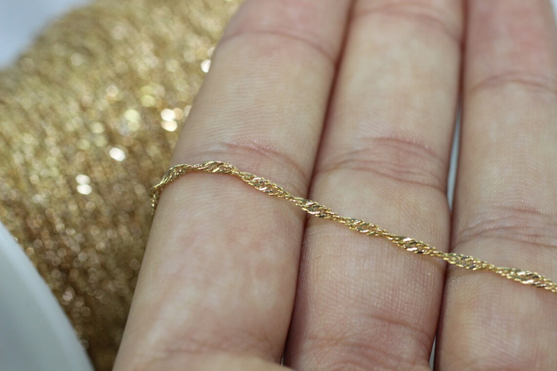 Brass Tone Twisted Link Chains 1.5 mm Link Chain Bulk Chain Etsy