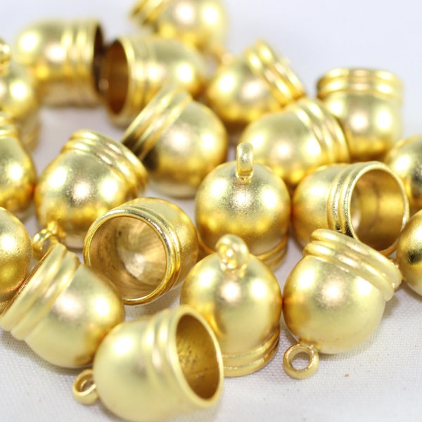 Gold Plated Bead Caps , Inner 4.7mm Cord End Cap Findings, Tassel Caps, Beadcaps, Mini bead caps, end caps, gold caps