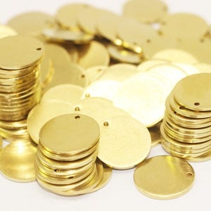 1.4x20mm Raw Brass Disc, Solid Brass Disc, Round Stamping Discs,  Stamping Blanks, 20 mm disc, Thick Spacer, 20mm Tags, RBDT