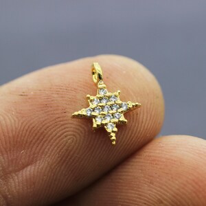 Cz mini star charms, cz jewelry, micro pave star, star pendant, cz pendant, star necklace, pave star, star charm, Cubic Zirconia Star, ZRSC