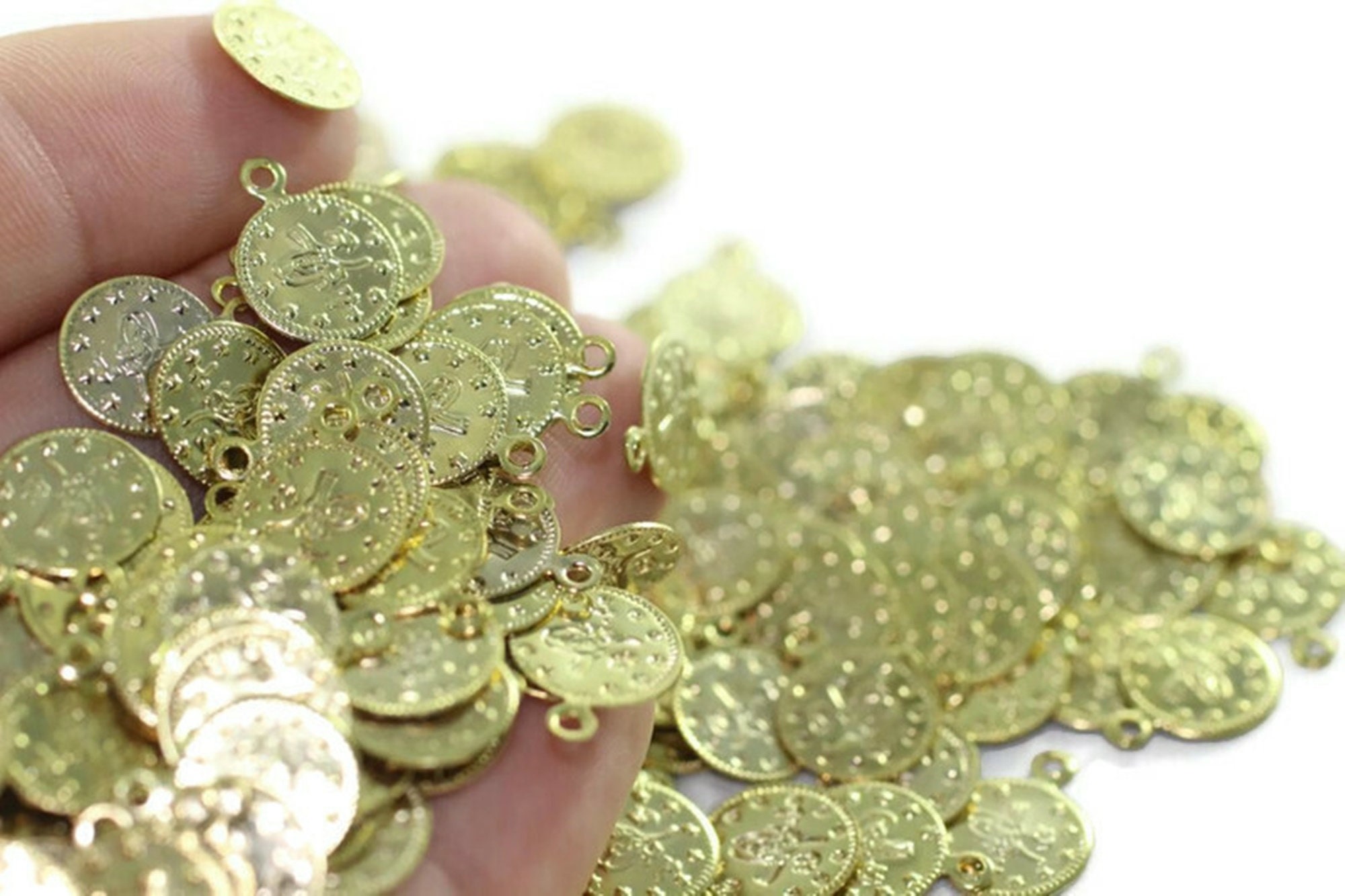 Monedas otomanas de latón etiquetas Tugra de tono dorado de | Etsy